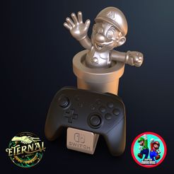 Mario-Switch-Controller-Holder-1-and-2-Controllers-Mario-Bros-Eternal-Render-1.jpg 3D file MARIO SWITCH CONTROLLER HOLDER - 1 & 2 CONTROLLERS - MARIO BROS - ETERNAL・Model to download and 3D print