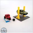 LAYOUT-001.jpg 1/64 DIECAST ADJUSTABLE 2 POST LIFT (HOT WHEELS, MATCHBOX ETC)