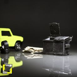 0145_Dumpster_164Scale_0145_3.jpg STL file Dumpster Diorama's 1/64 Scale・3D printing model to download