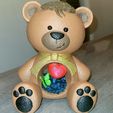 Valentins-Teddybär-Ornament ohne Stützen an Ort und Stelle gedruckt