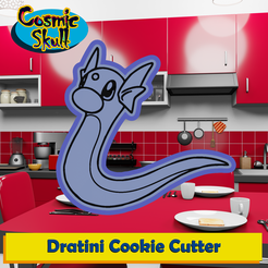 147-Dratini-2D.png Fichier STL Découpeur de biscuits Dratini・Objet pour imprimante 3D à télécharger