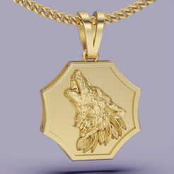 keyshot-jewelry-scene-setup-set-3.10462.jpg Fichier STL Pendentif en forme de loup・Objet imprimable en 3D à télécharger