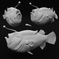 Full.png STL file Triplewart Seadevil - Cryptopsaras Couesii - Realistic Angler Fish・3D printing template to download