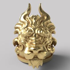 lion-pauldron.jpg Free STL file Lion shoulder pad Space marine・3D printer design to download