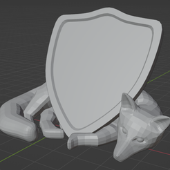 Fox_shield_sleeping.png Archivo STL Fox with Shield・Objeto imprimible en 3D para descargar