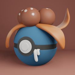 gloom-pokebola-render.jpg Файл STL Покебол Pokemon Gloom・Идея 3D-печати для скачивания