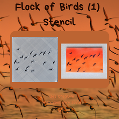 Flock-of-Birds-1-Stencil.png Fichier STL Pochoir Flock of Birds (1)・Objet imprimable en 3D à télécharger