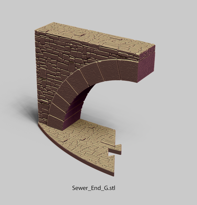 Sewer_End_G.png 3D file PuzzleLock Sewers & Undercity・Design to download and 3D print, Zandoria