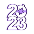 1.stl STL file 2023 new year Cookie cutter・Model to download and 3D print