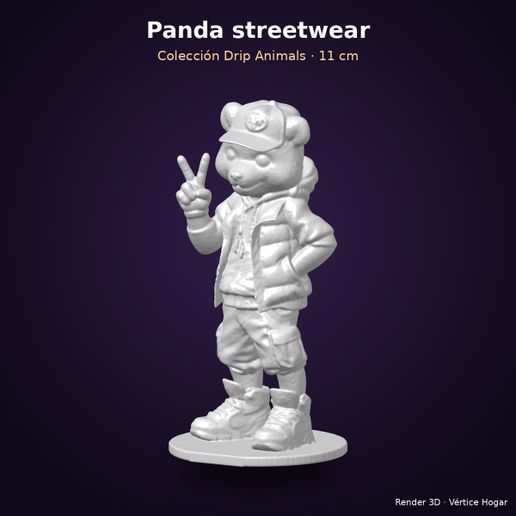 Panda streetwear (hypebeast) - figura art toy coleccionable