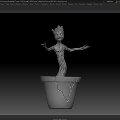 1.png STL file Groot in pot・Design to download and 3D print