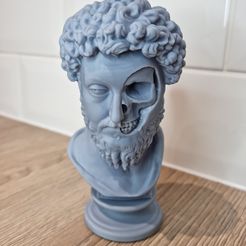 Momento-Mori.jpg Файл STL Бюст Марка Аврелия momento mori・Дизайн для загрузки и 3D-печати