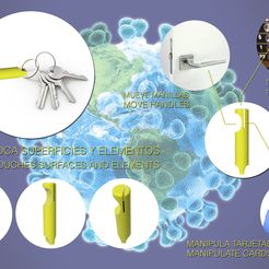 LLAVERO COVID19.jpg Free STL file KEYCHAIN TOUCHES SURFACES, covid19, coronavirus・3D printer design to download