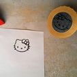 Sello-Kitty.jpg RUBBER INK STAMP - Hello Kitty Face - INTERCHANGEABLE SEAL