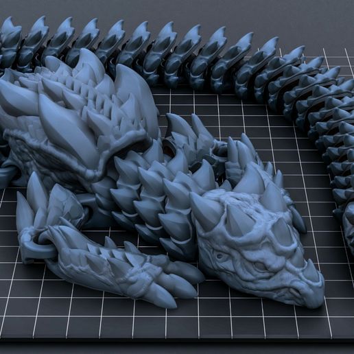 HeyPrintIt_The_Dragon_V02.jpg 🐉 Easy-Print Articulated The Dragon - Print-in-Place STL | 30+ Joints | Single-Head, Wingless, 4-Color Multi-Material (Bambu A1 Mini Ready)