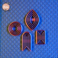 1-U-cutter_sharp-oval_rectangle_circle.jpg Archivo STL U, oval_agudo, rectángulo, cortador de círculos・Plan para descargar y imprimir en 3D