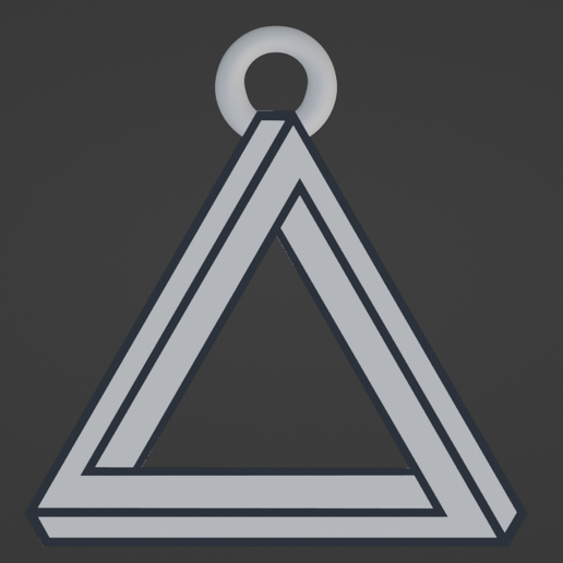 PENROSE TRIANGLE (IMPOSSIBLE FIGURE) KEYCHAIN 3D model