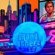 Fortnite-Globe-Scene-5.jpeg GTA 6 Lithophane Globe (3-Image Edition) | 10cm Sphere + Base for 001 Puck Light | Internal Supports Only | STL with Commercial Licence