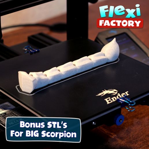 BiG_Scorpion02.jpg Descargar archivo STL Flexi Print-In-Place Scorpion • Diseño para la impresora 3D, FlexiFactory