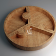 1.png Round Shaped Puzzle Tray 3 pieces - 3D STL file and vector files - Dxf, Svg, Eps, Pdf, Ai for CNC