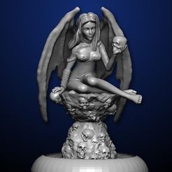 succubus on base.jpg STL file Succubus on Throne・3D printable model to download, MadcapMiniatures