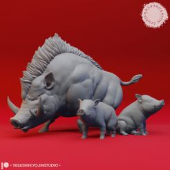 Giant_Boar_01.jpg Archivo STL gratis Jabalí gigante - Miniatura de mesa・Plan para descargar y imprimir en 3D