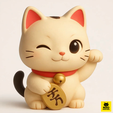 Render-1.2.png Lucky Neko Maneki - Cute Cat 3D Print Model