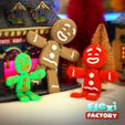 Flexi Gingerbread man 02.jpg STL-Datei Flexi Print-in-Place Lebkuchenmann Ornament・3D-druckbares Modell zum Herunterladen