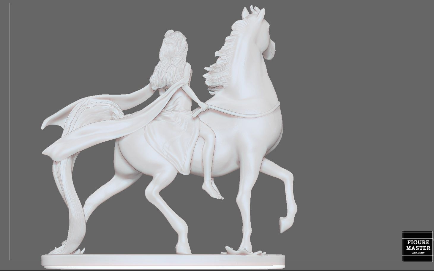 19.jpg -Datei Elsa auf Pferd weißes Kleid FROZEN2 disney Mädchen Prinzessin 3D-Druck Modell herunterladen • 3D-druckbares Design, figuremasteracademy