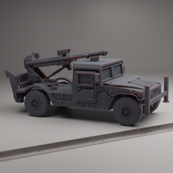 Humvee-Hawkeye-2.png STL file Humvee with Hawkeye Hotwitzer・Model to download and 3D print