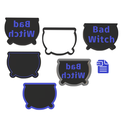 STL00741-1.png 3D file 1pc + 2pc +3pc Bad Witch Bath Bomb Mold・3D print design to download, CraftsAndGlitterShop