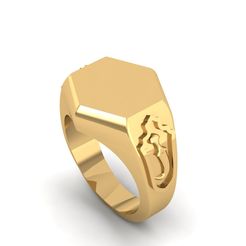 1.jpg 3D file Hexagon Signet Ring R 188・3D printer model to download