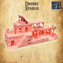 Desert-Stable-1-re.jpg 3D file Desert Stable 28 mm Tabletop Terrain・3D printable model to download