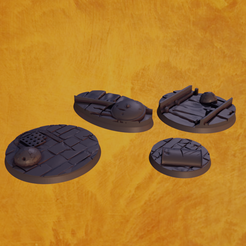 Mix.png Byzantine Ruins Themed Miniature Bases, Round and Oval
