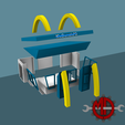 fastfood.png Diorama Pack | 1:64 scale | starbucks, burgerking, fastfood, carpark and roads,sidewalk dioramas for hotwheels