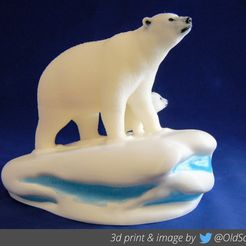 PolarBear01.jpg 3D file Polar Bear - MultiMaterial - two versions・3D printer model to download
