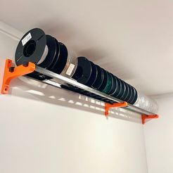 IMG_1759.jpg Archivo STL gratis Ahorro de espacio con el portabobinas de pared・Plan imprimible en 3D para descargar