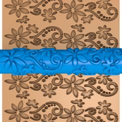 88575455.jpg 3D-Datei Orientalische Muster Ton Walze stl / Töpferei Walze stl / Blatt Ton Nudelholz /Blume Muster Cutter Drucker・3D-druckbare Vorlage zum herunterladen