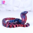 ARTICULATED-cobra.jpg STL file ARTICULATED COBRA SNAKE FLEXI PET PRINT-IN-PLACE・3D printer model to download