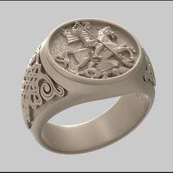Saint-George-Ring-3D-print-file-pic-1.png Saint George Ring 3D-print file