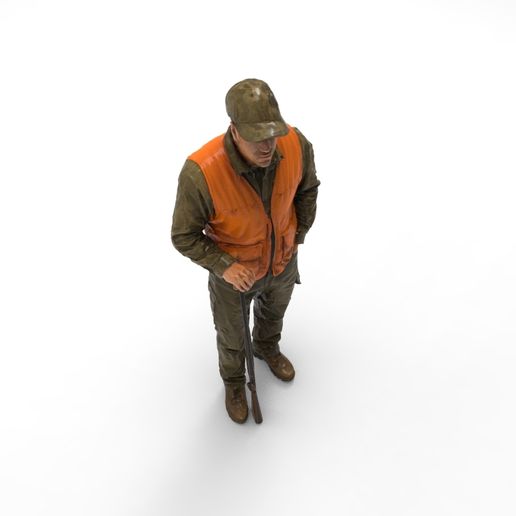 Hunter Standing Waiting Figure 1/32 Scale – Rifle Ready Pose for Dioramas