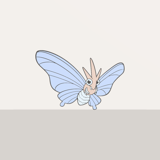 Pokemon Kanto Shiny Venomoth #049 Wall Art 3D model