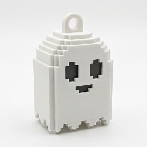 Pixel art ghost keychain