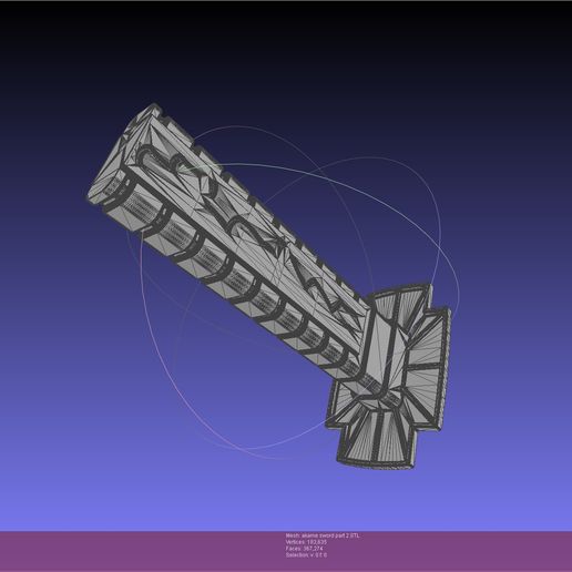 meshlab-2022-01-14-07-11-49-07.jpg STL file Akame Ga Kill Akame Sword And Sheath Printable Assembly・Template to download and 3D print, julian-danzer