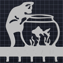 Fish.png STL-Datei SCHLÜSSELANHÄNGER MIT KATZE UND FISCH・3D-Drucker-Vorlage zum herunterladen