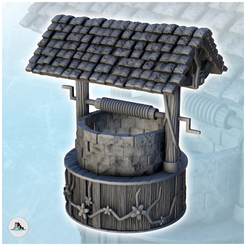 1-1.png STL file Wooden and stone well with vegetation (8) - Alkemy Lord of the Rings War of the Rose Warcrow Saga・3D printable design to download
