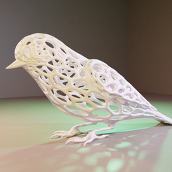 render1.png Archivo STL Pájaro estilo Voronoi・Modelo para descargar e imprimir en 3D