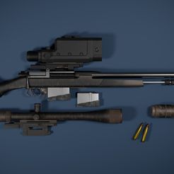 5.jpg Archivo 3D Rifle Renov ( Quiet \ Skulls )・Plan para descargar y imprimir en 3D