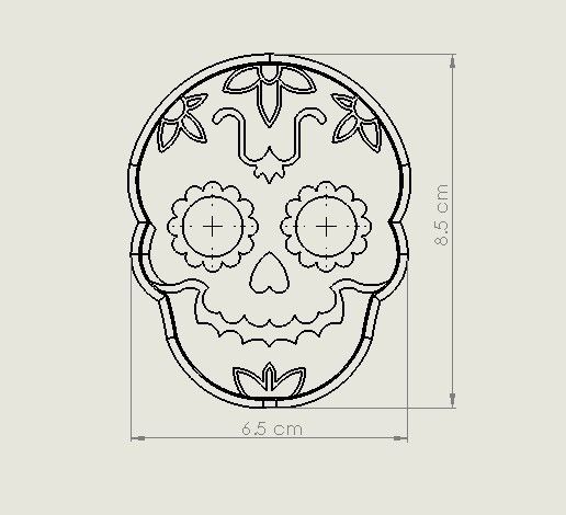 3.jpg STL-Datei Halloween Skull Cookie Cutter・Design für den 3D-Druck zum Herunterladen, Phlegyas