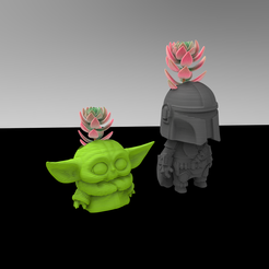 untitled.5.png Download STL file flowerpot mandalorian and baby yoda • 3D printable object, joakinfontana